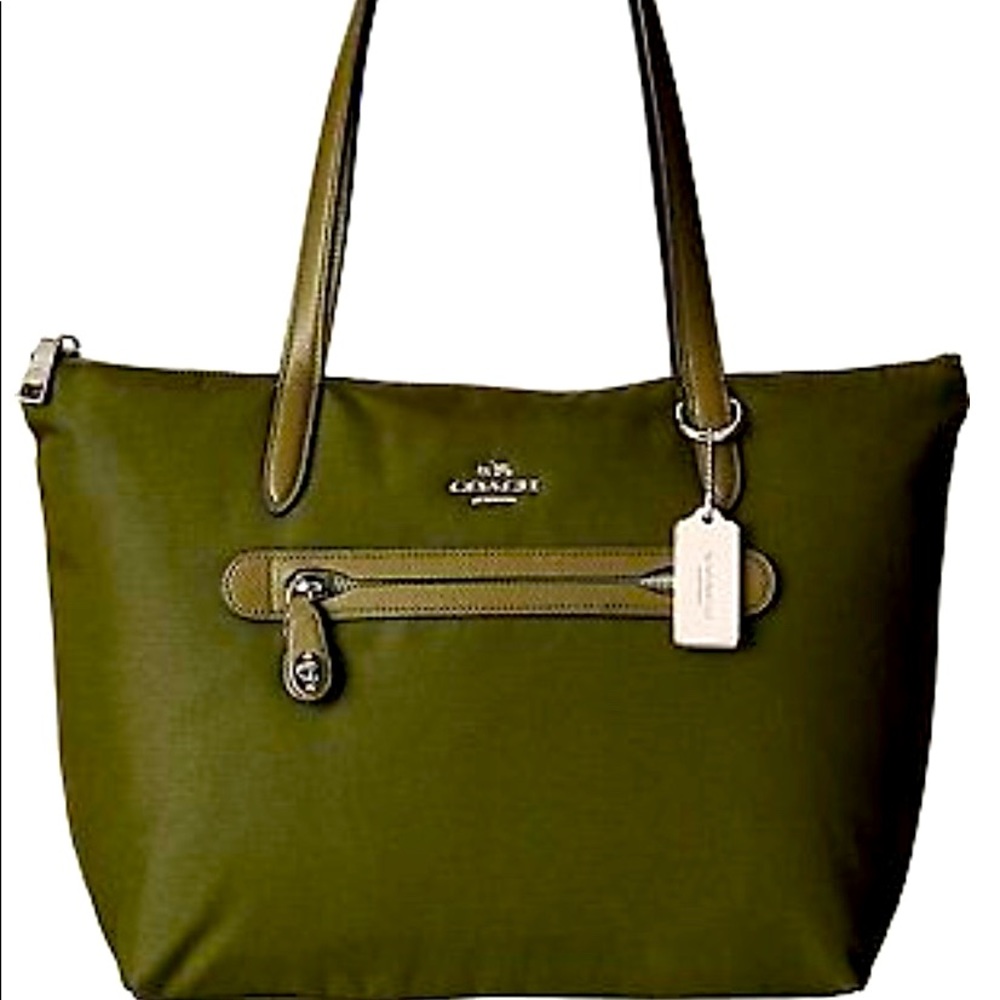 NWOT Authentic Coach Nylon Shoulder Bag 35500 - Green - Picture 1 of 12